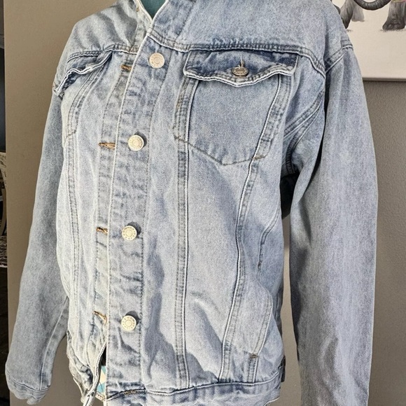 SMOKING KILLS OVERSIZED CARTOON GRAPHIC DENIM JACKET XL - Picture 3 of 5